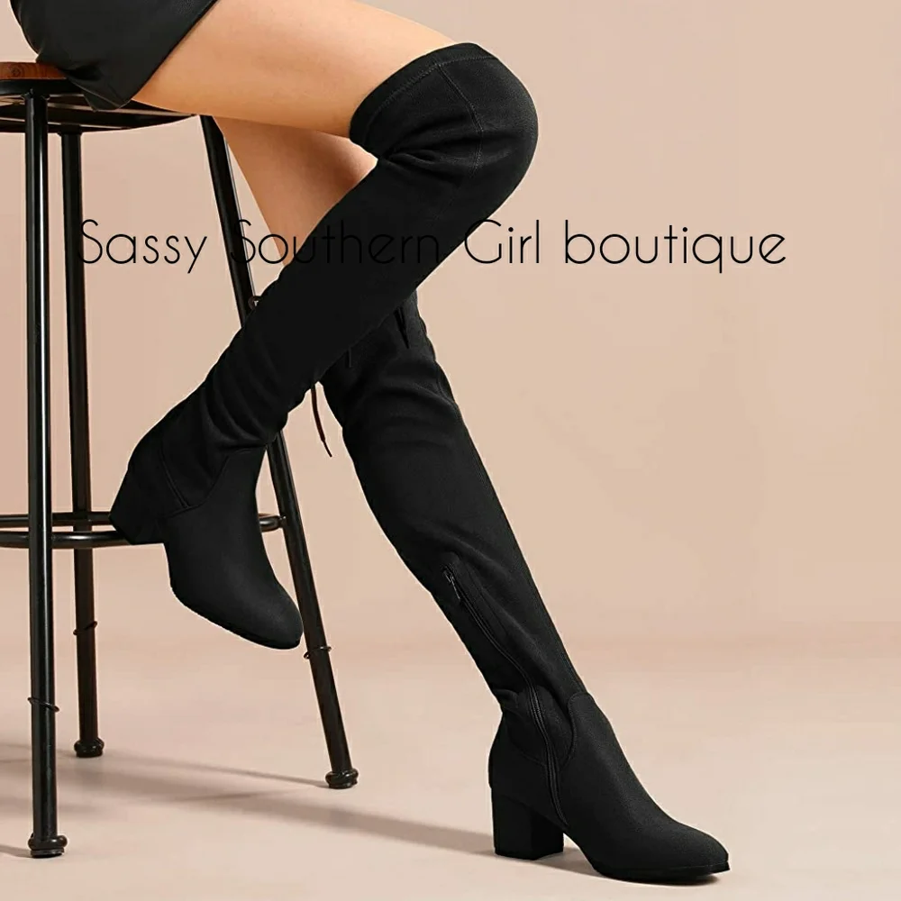 🆕⭐ Black over the knee boots